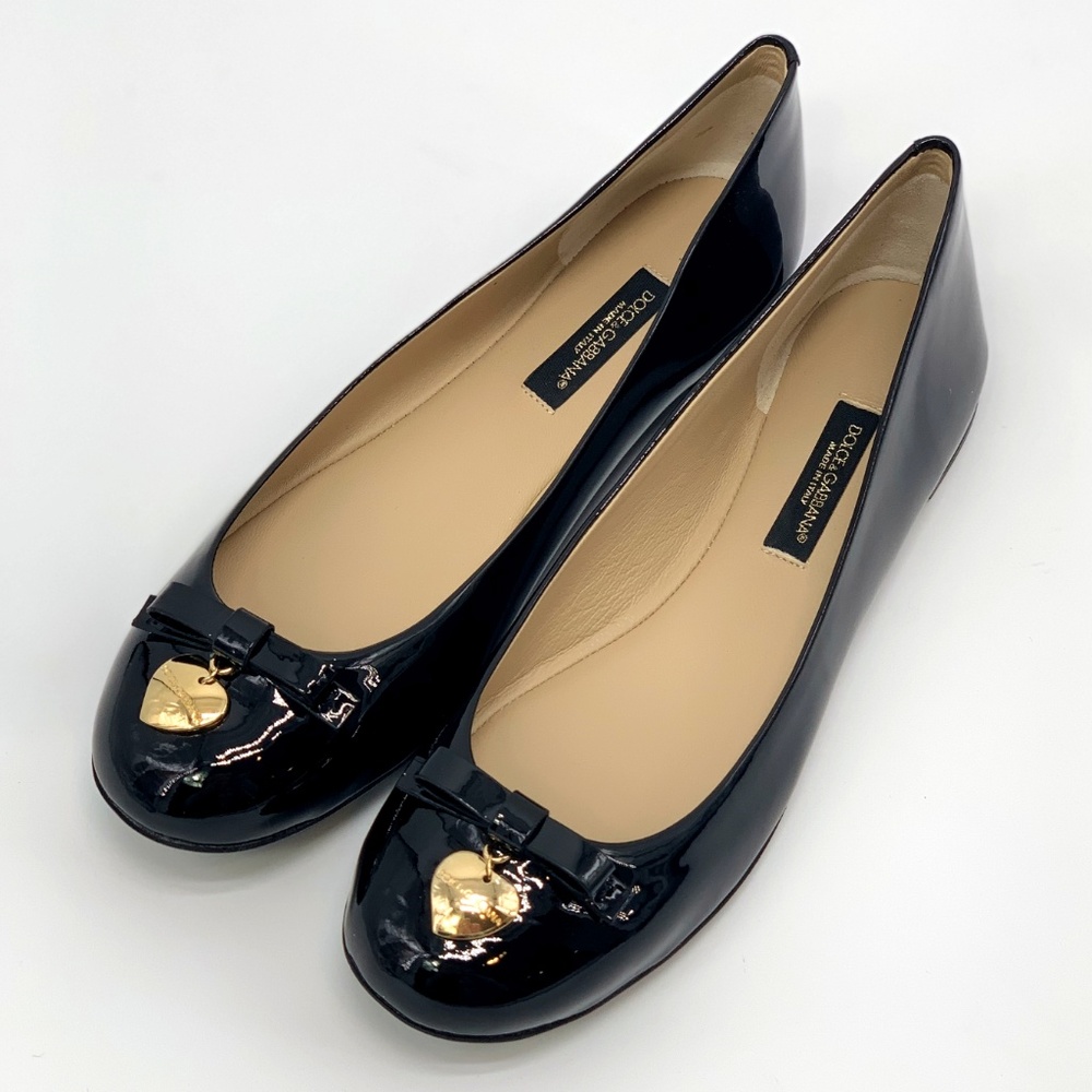 ⚡️SOLD! NIB DOLCE & GABBANA Leather Heart Flats - Picture 6 of 7